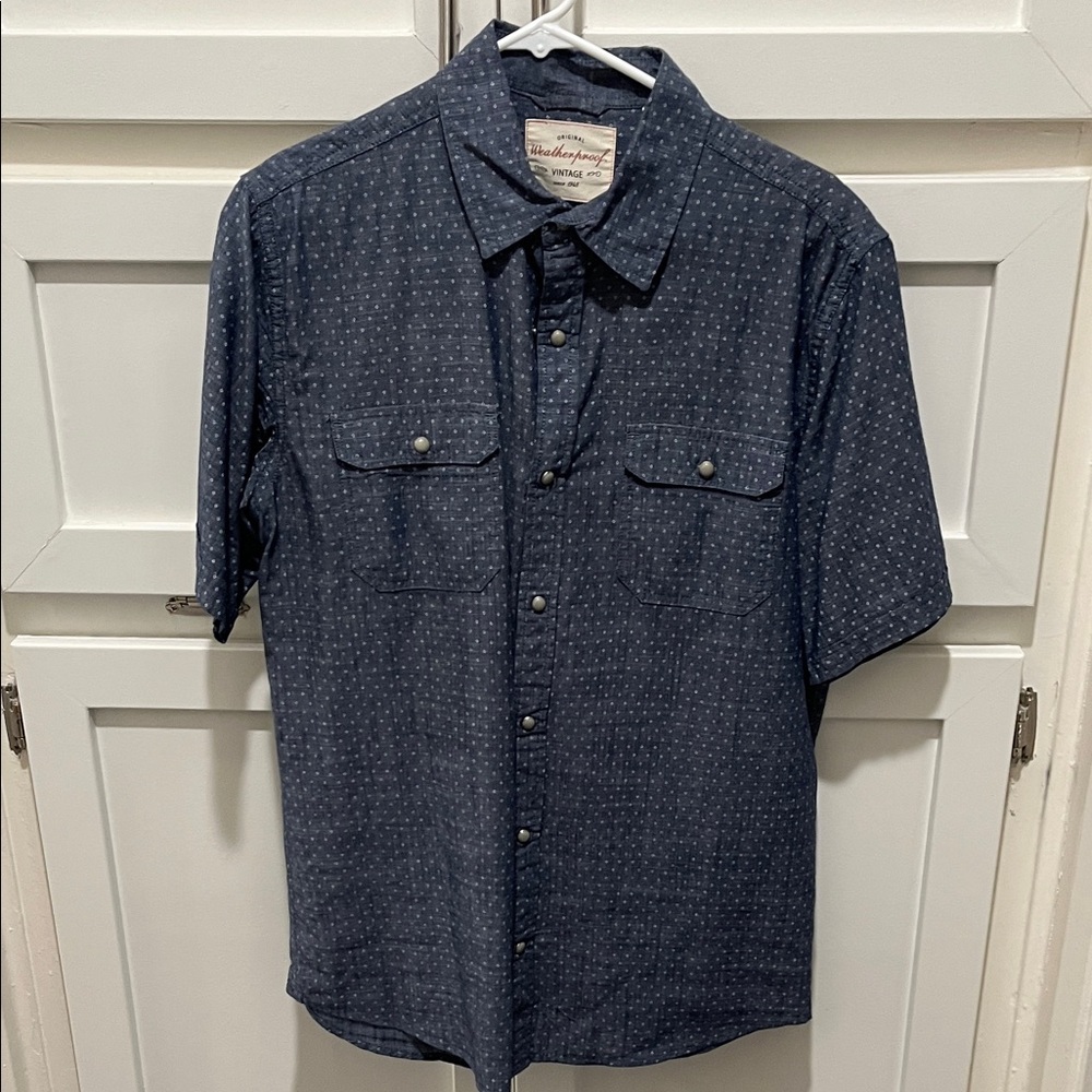 Weatherproof Navy Casual Button-Down Shirt